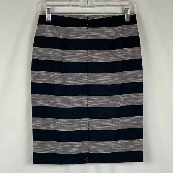 J Crew Classic Black Cream Stripe Academia Office Career Pencil Skirt NWT Size 0 - Picture 4 of 10